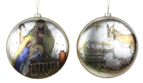 Design Shop 2Asst 120Mm Glass Nativity Discs